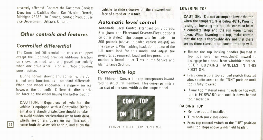 1973 Cadillac Owners Manual Page 77